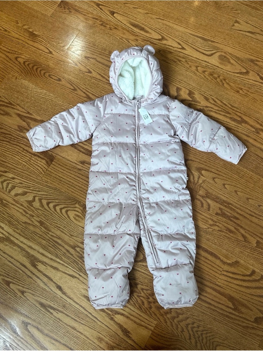 NWT Baby Gap ColdControl Max Snowsuit Girls 18-24 mo pink hearts
